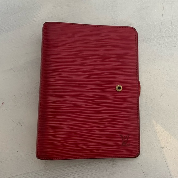 Louis Vuitton Vintage Ring Agenda Planner Organizer Wallet Epi Leather Red - Picture 1 of 11
